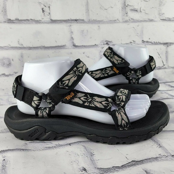 Teva Black Sandals with Gray Pattern - Picture 3 of 9